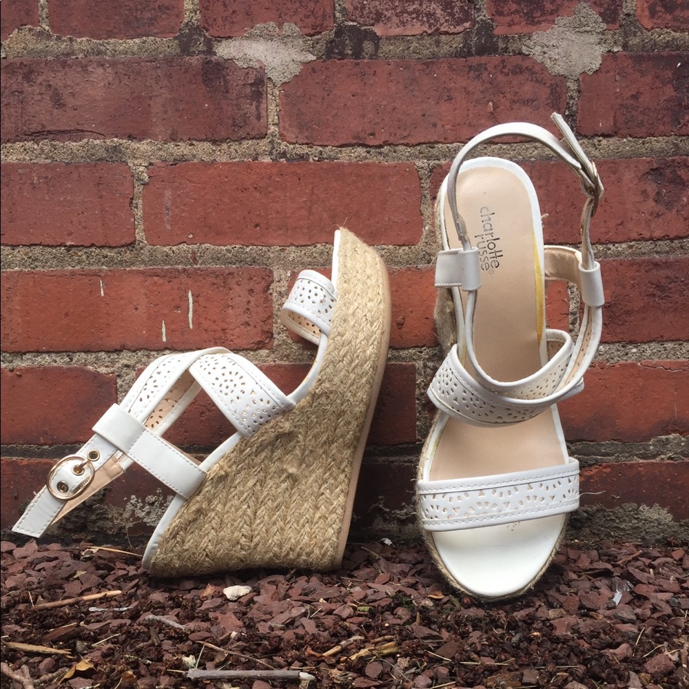 White Charlotte Russe Wedges